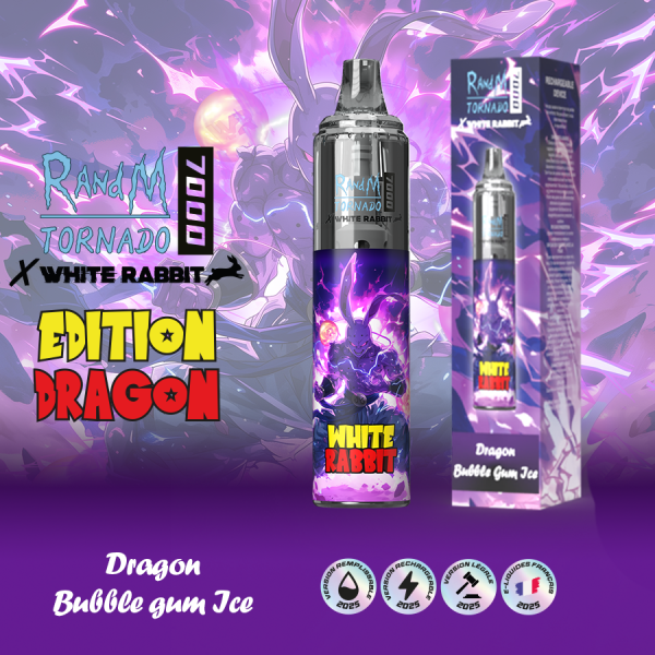 Puffs "RandM Tornado x White Rabbit 7000 Edition Dragon" - Dragon Bubble Gum Ice
