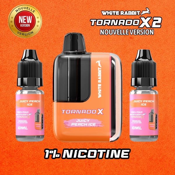 WHITE RABBIT TORNADO X - Puff 25000 Rechargeable - Juicy Peach Ice